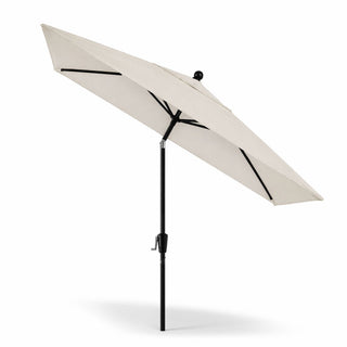 Pismo Dawn 9'x7' Rectangular Premium Push Tilt Market Umbrella, Black Frame, Nat