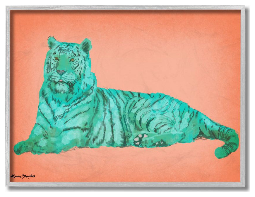 Cyan Pink Tiger Design, 16"x20"