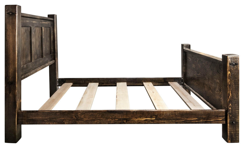 Big Sky Collection Rugged Sawn Panel Bed, Twin, Jacobean Stain