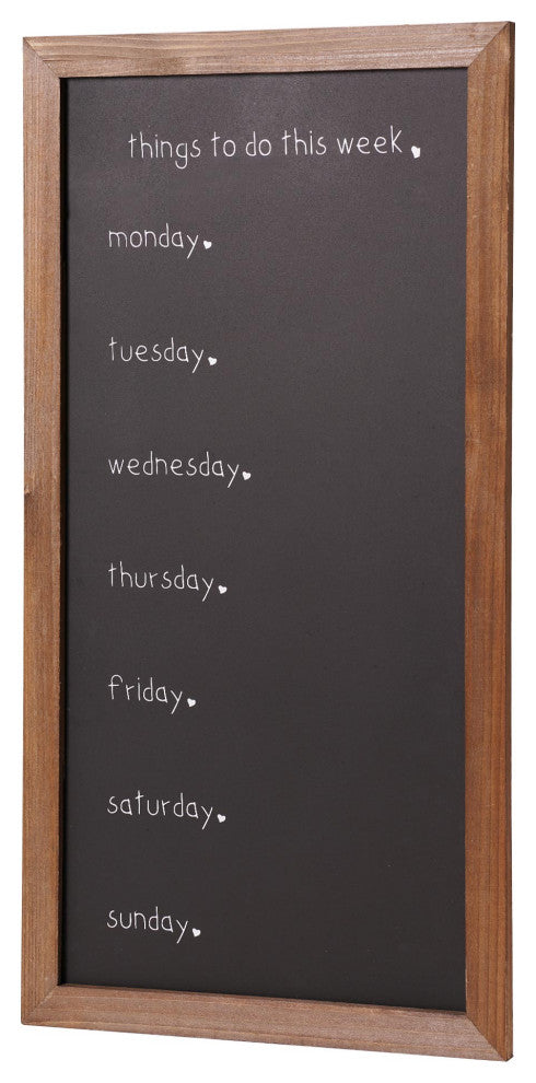 Addie Joy Things to do this Week chalkboard planner- Black/Tan Frame