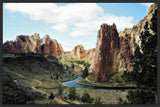"Smith Rock" Floater Framed Painting Print on Canvas, 30"x20"