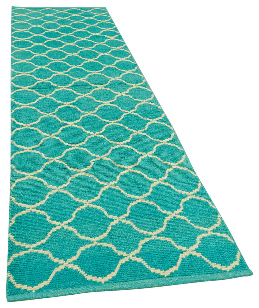Rug N Carpet - Handmade Unique 3' 1" x 11' 10" Moroccan Runner Rug