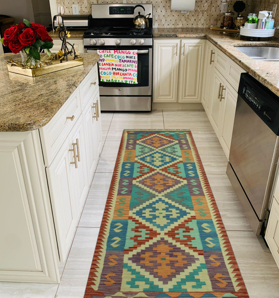 Sangat Kilim Belma Rust/Ivory Runner, 2'8x8'1