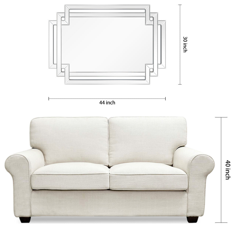 Crosspath Beveled Framed Wall Mirror