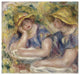 "Two Women in Blue Blouses" Paper Print by Pierre-Auguste Renoir, 18"x17"