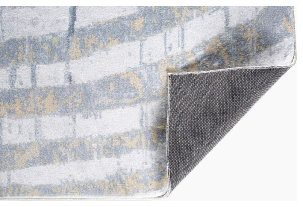 KAS Roxy 2809 Gray/Gold Palette Area Rug, 2'x7' Runner