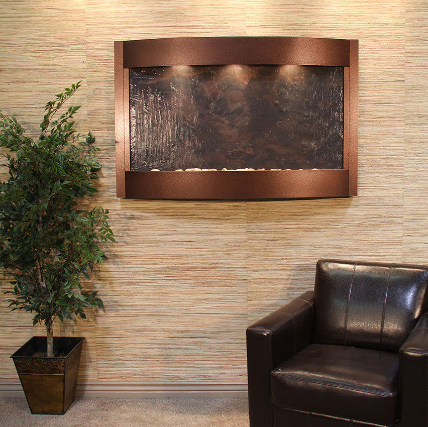 Calming Waters Wall Water Fountain, Multi-Color, Copper Vein