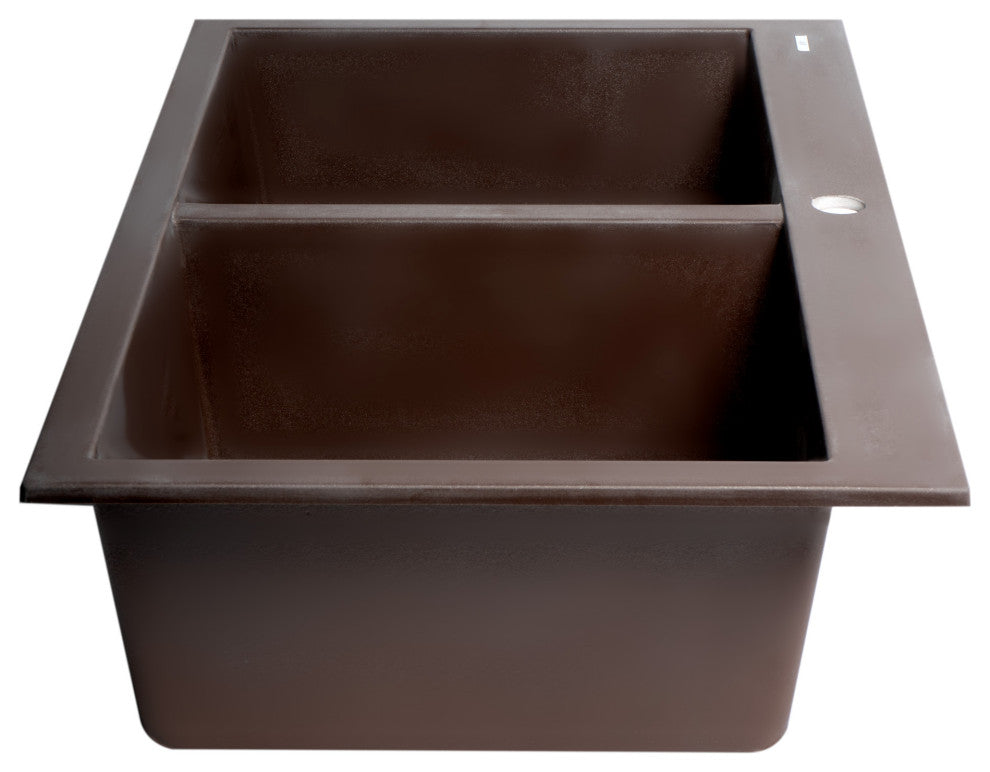 ALFI brand AB3420DI-C 34" Drop-In Double Bowl Granite Kitchen Sink