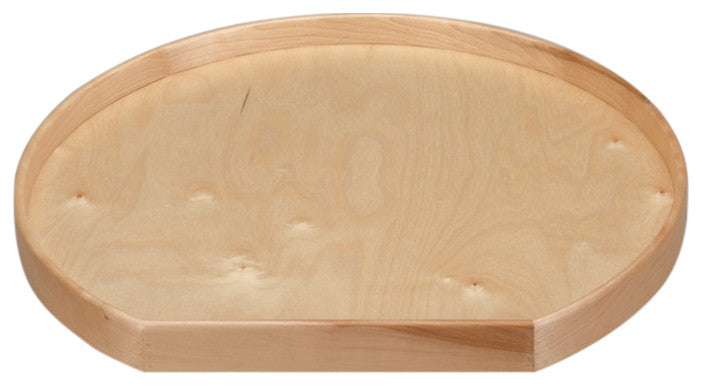 Natural Wood D-Shape Lazy Susan for Corner Base Cabinets With Swivel