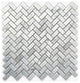 White Carrara Polished 5/8x1 1/4 Herringbone Marble Mosaic