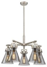 Innovations Newton Cone 5 26" Chandelier Satin Nickel