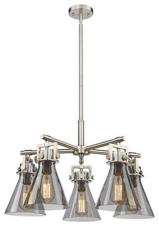 Innovations Newton Cone 5 26" Chandelier Satin Nickel