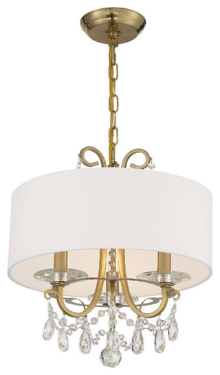 Crystorama 6623-VG-CL-MWP, 3-Light Chandelier, Vibrant Gold
