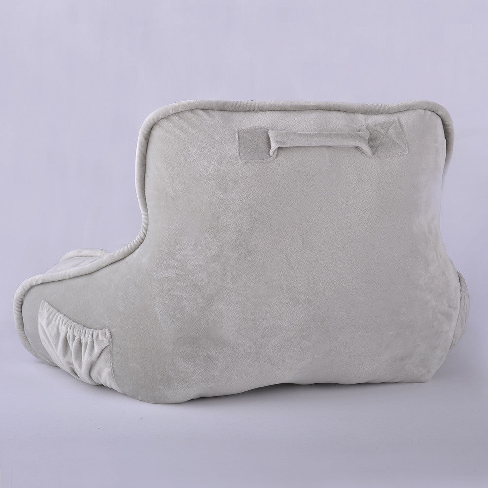 Supersoft Bedrest Lounger Backrest With DIY Filling, Light Gray
