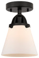 Small Cone Semi-Flush Mount, Matte Black, Matte White, Matte White