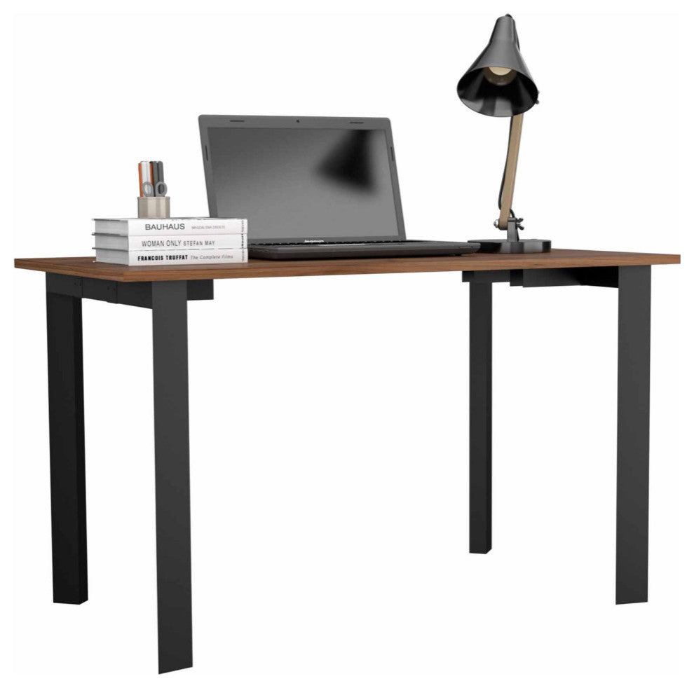 Marrakech Desk, 4 Steel Legs, Mahogany Color, Modern Desing