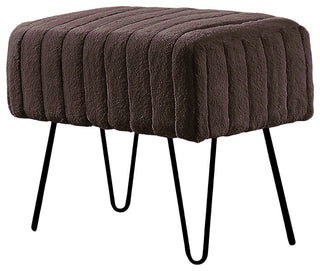 Serenta Super Mink Ottoman, Chocolate, 19''x13''x17''