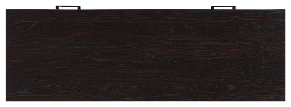 GDF Studio Amal Mid-Century Modern Finished Fiberboard Entertainment Center, Wenge