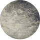 8 Round Charcoal and Ivory Abstract Area Rug