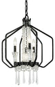 Barcelona 4 Light Pendant in Onyx And Clear