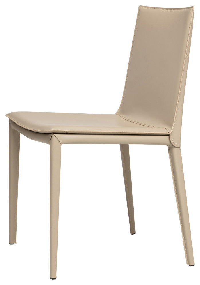 Elite Living Hilton (Set of 2) Modern Leather Upholstered Dining Chair, Sand