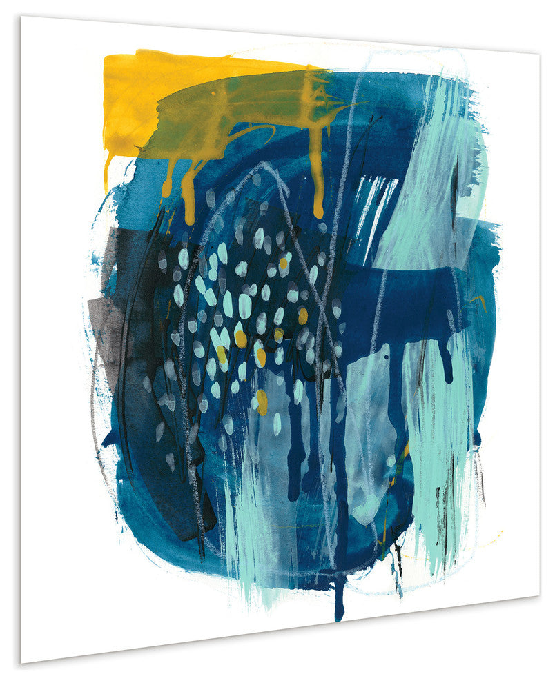 "Intuitive Motion II" Abstract Wall Art Frameless Free Floating Tempered Glass