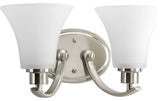 2-Light Bath and Vanity, Brushed Nickel With Etched Shades