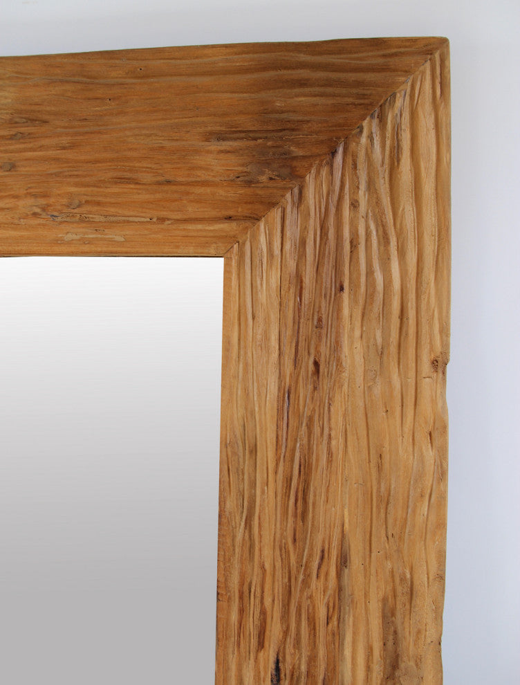 Rustic Deep Grain Teak Mirror 72"
