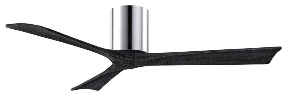 Matthews Fan, Irene-3H Ceiling Fan, Polished Chrome, 52-Inch, Matte Black Blades