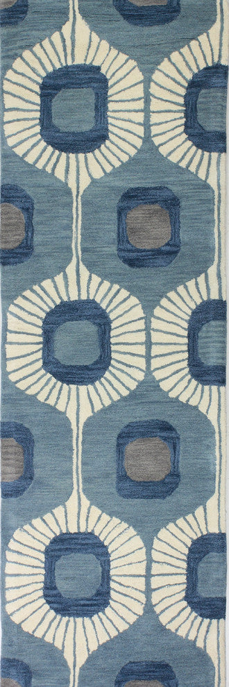 Bashian Woodbridge Area Rug, Light Blue, 2.6''x8''