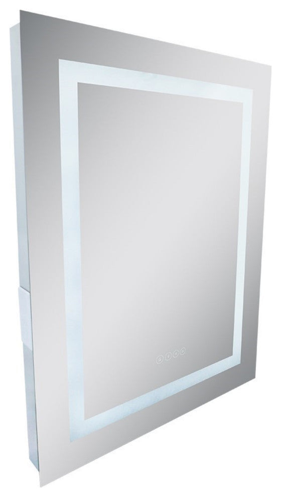 24" Rectangular Led Illuminated Mirror With Bluetooth Speaker