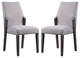 Set of 2 Upholstered Side Chair, Gray/Gray Oak Finish