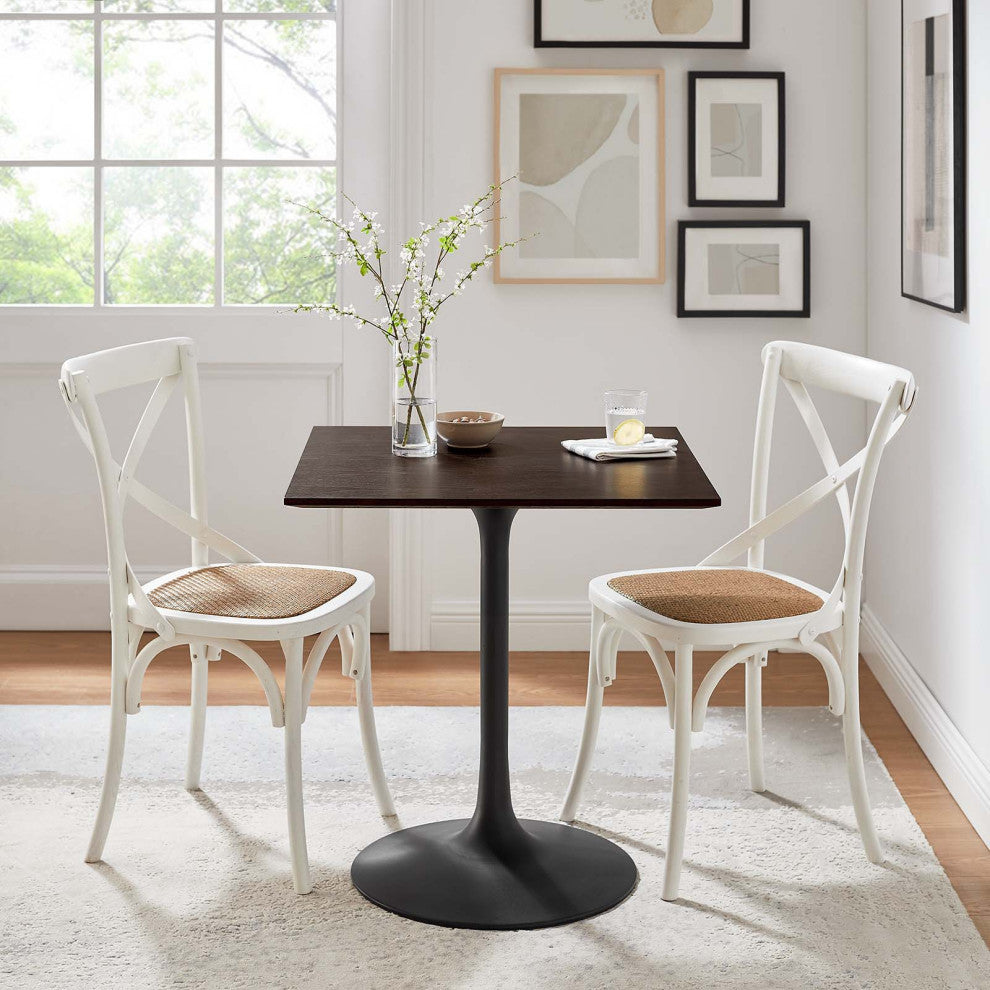 Lippa 28" Wood Square Dining Table EEI-4865-BLK-CHE