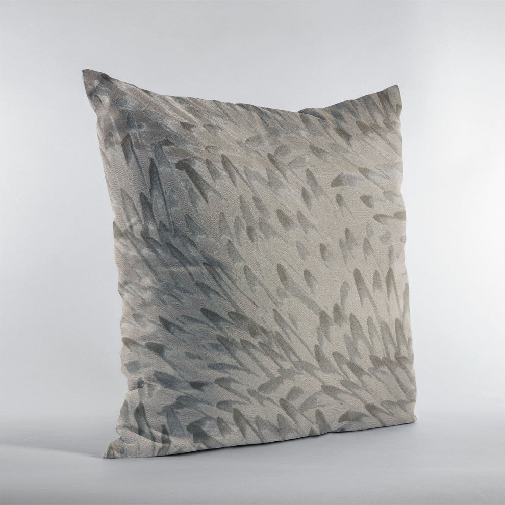 Plutus Brown Bird Feather Animal Luxury Throw Pillow, 18"x18"
