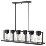 Hinkley Refinery Six Light Linear Chandelier 63306BK-CL