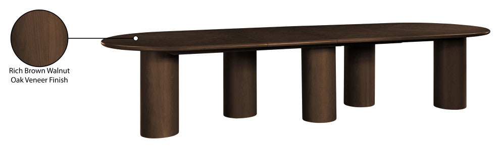 Dolan Rubberwood and Veneer Dining Table, Brown