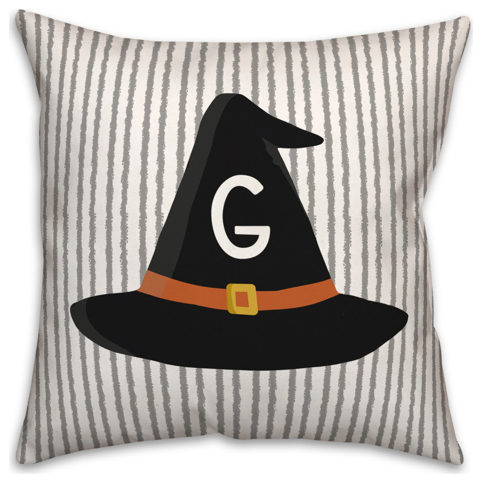 Halloween Monogram Hat G 18x18 Spun Poly Pillow