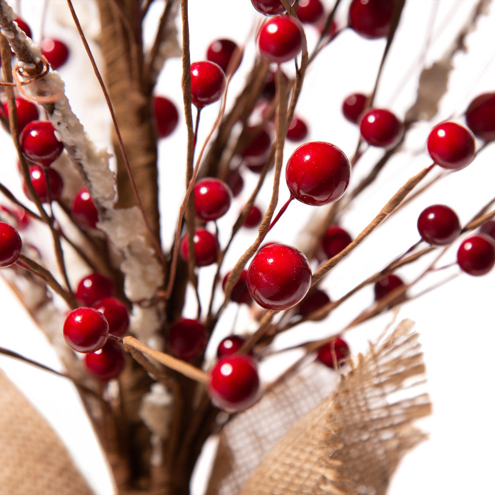 16"H Christmas Red Berry Table Tree Decor