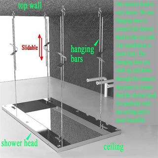 Led Rainfall Shower System Handheld Shower Jetted Body Sprays, Brushed Gold