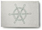 Large Ship Wheel Nautical Chenille Rug