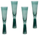 Flute Glasses Set of 4, Green