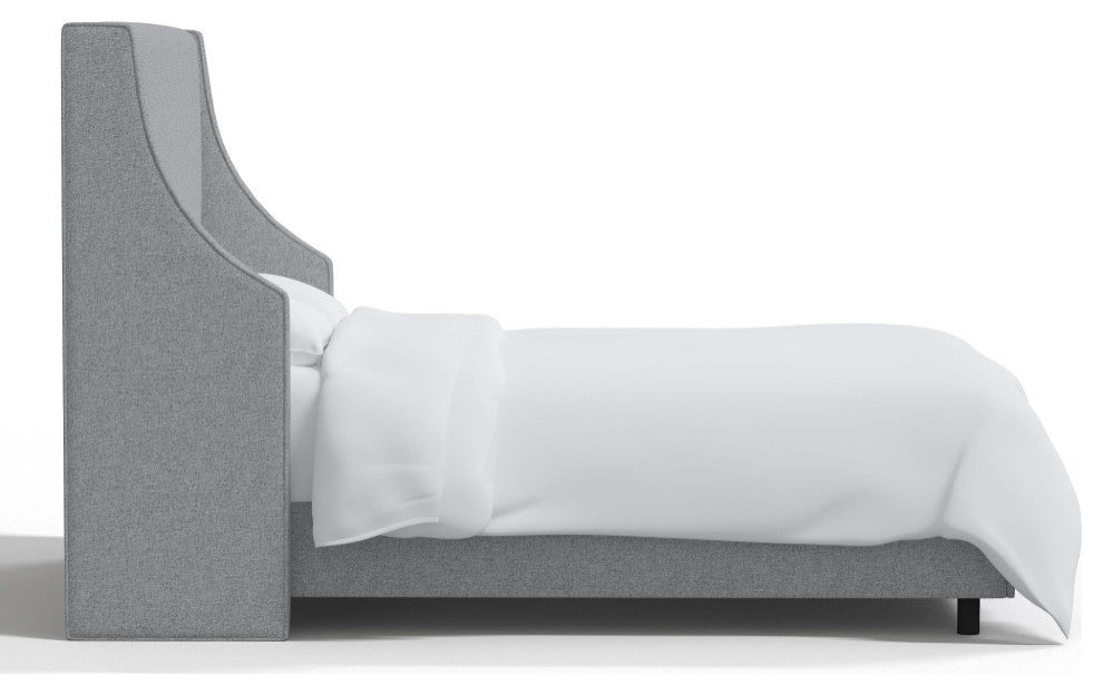 Fully Upholstered Wingback Bed, Zuma Pumice, Queen