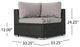 GDF Studio 7-Piece Francisco Outdoor Wicker Seating Sectional Set With Cushions, Gray/Light Gray