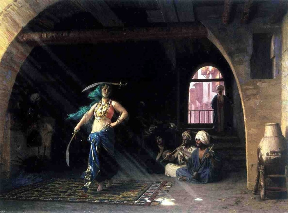 Jean-Leon Gerome Sabre Dance in a Cafe, 21"x28" Gallery Wrapped Canvas Print