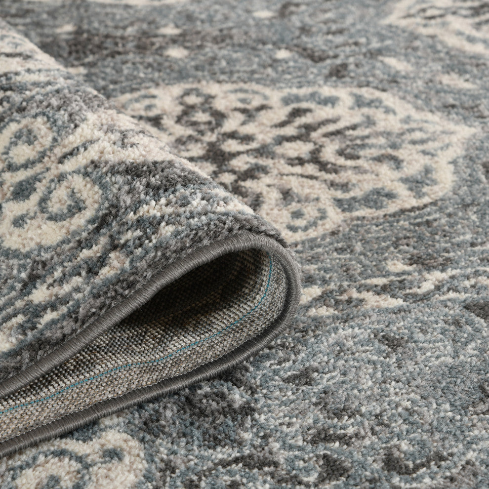 Alessana Banbury Bordered Area Rug, Blue, 5'1"x7'6"