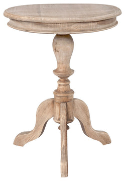 East at Main Blackford Brown Rubberwood Round Accent Table