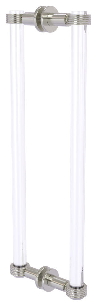 Clearview 18" Back to Back Groovy Accent Shower Door Pull, Satin Nickel