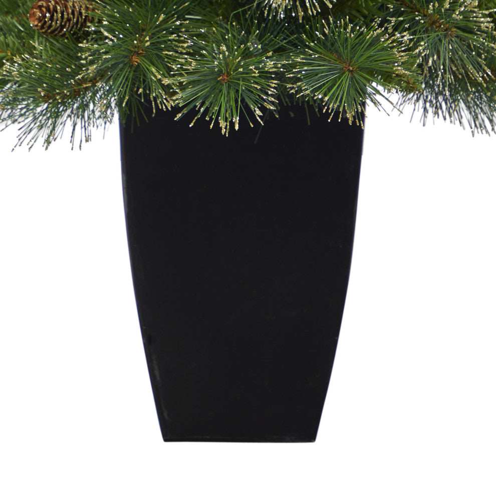 3.5' Golden Tip Washington Pine Faux Xmas Tree W/Lights, Pinecones