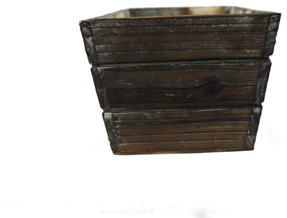 14" Wood Triple Rectangle Wood Planter