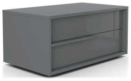 Harrow Nightstand Glossy Dark Gull Gray / Right-Facing